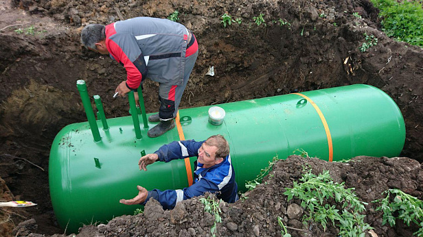 Монтаж газгольдера в Окуловке