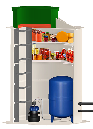 Кессон с полками (кессон-погреб) Тверь 1,5